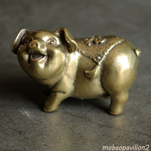 Solid copper pig trinket - solid,